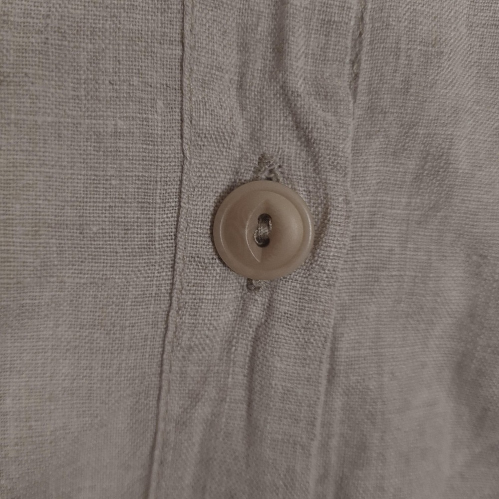 Flax Cream Button-Front V-Neck Tunic - Picture 9 of 16